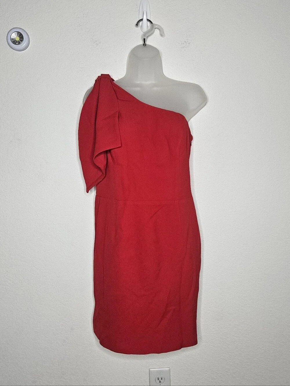 NWT Dress the Population Tiff One Shoulder Mini Cocktail Dress Red Size Large